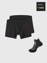 Kit 2x Cuecas Bamboo Fiber Performance + 1x Par de Meia Running