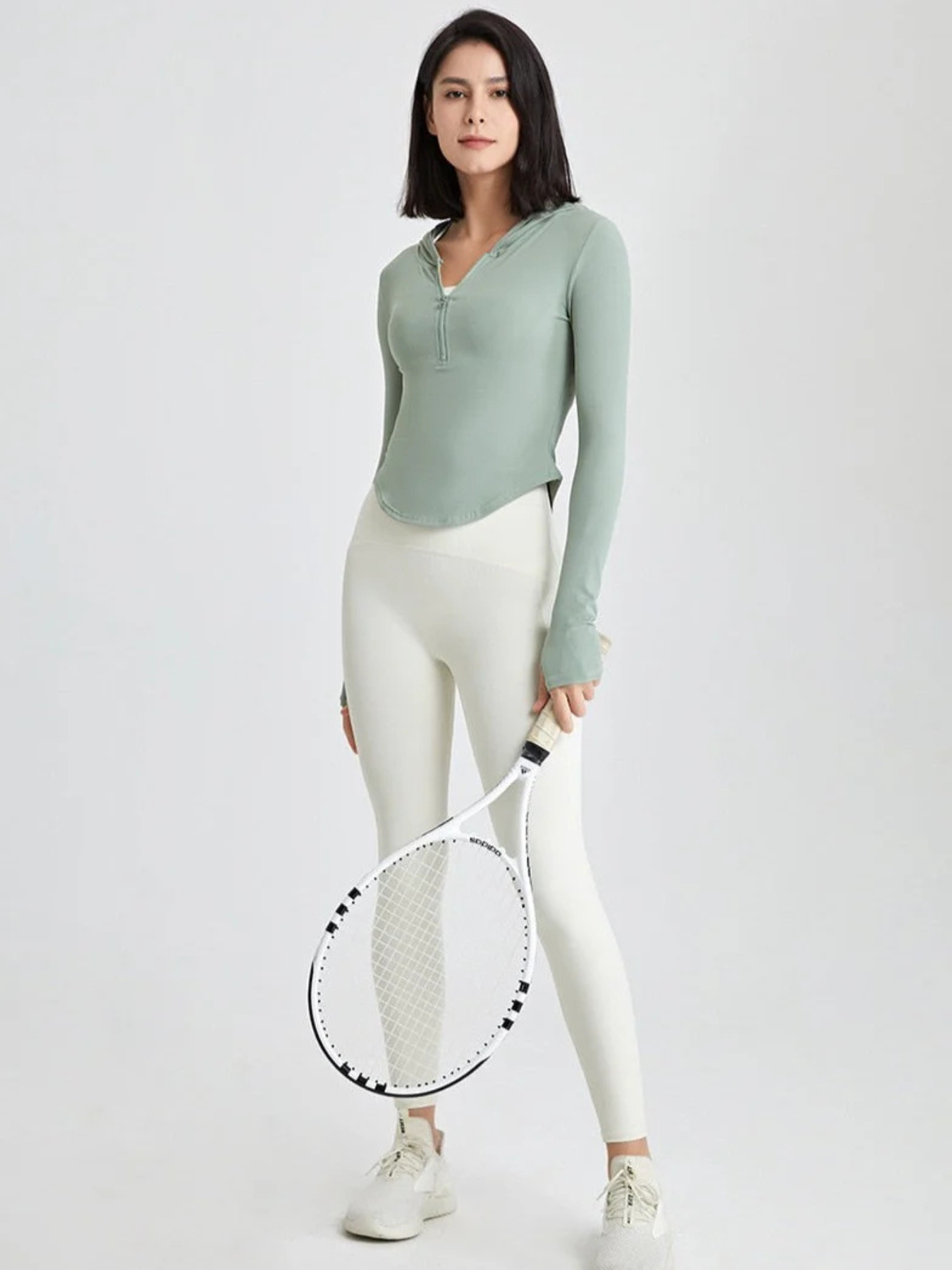 Blusa Fitness Manga Longa com Encaixe para Dedo