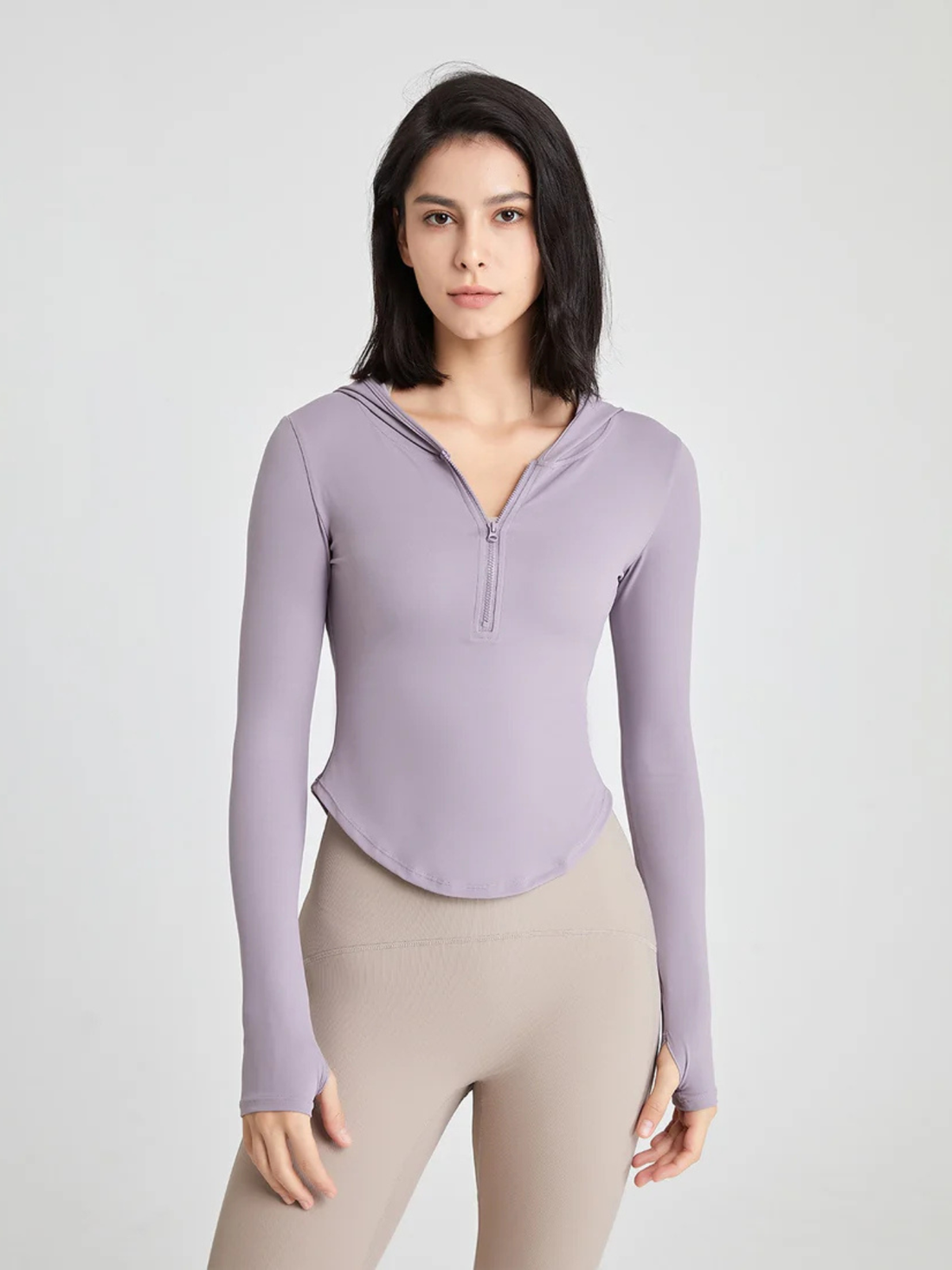 Blusa Fitness Manga Longa com Encaixe para Dedo