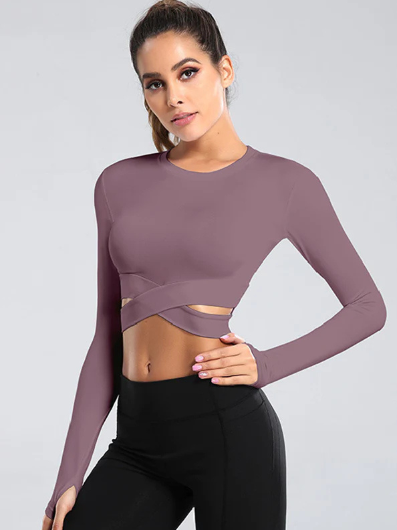 Cropped Manga Longa Move Act