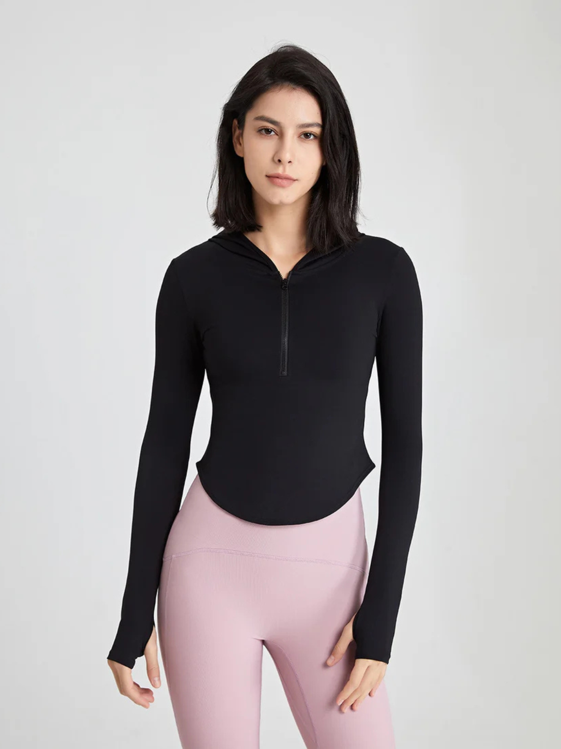 Blusa Fitness Manga Longa com Encaixe para Dedo