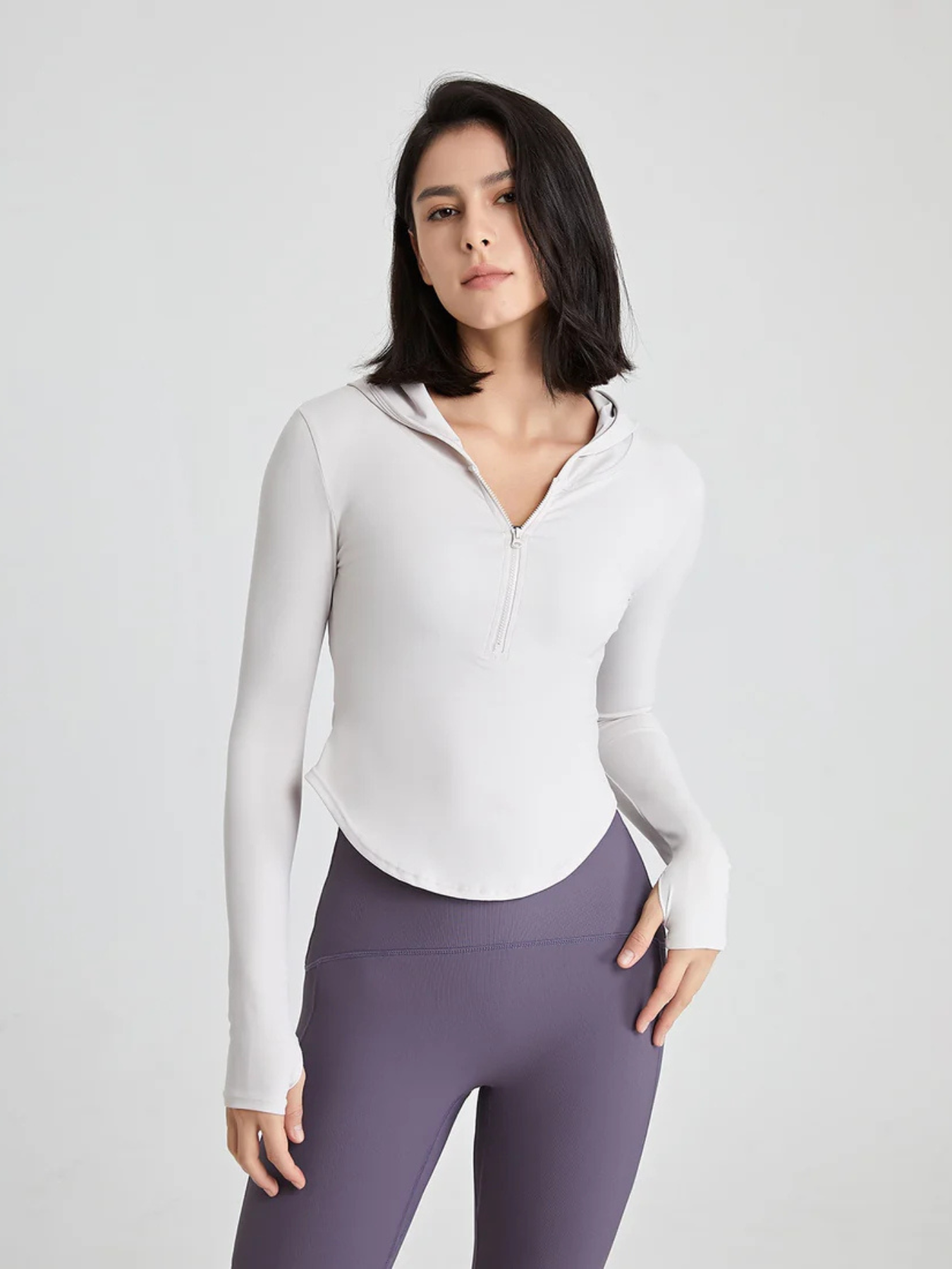 Blusa Fitness Manga Longa com Encaixe para Dedo