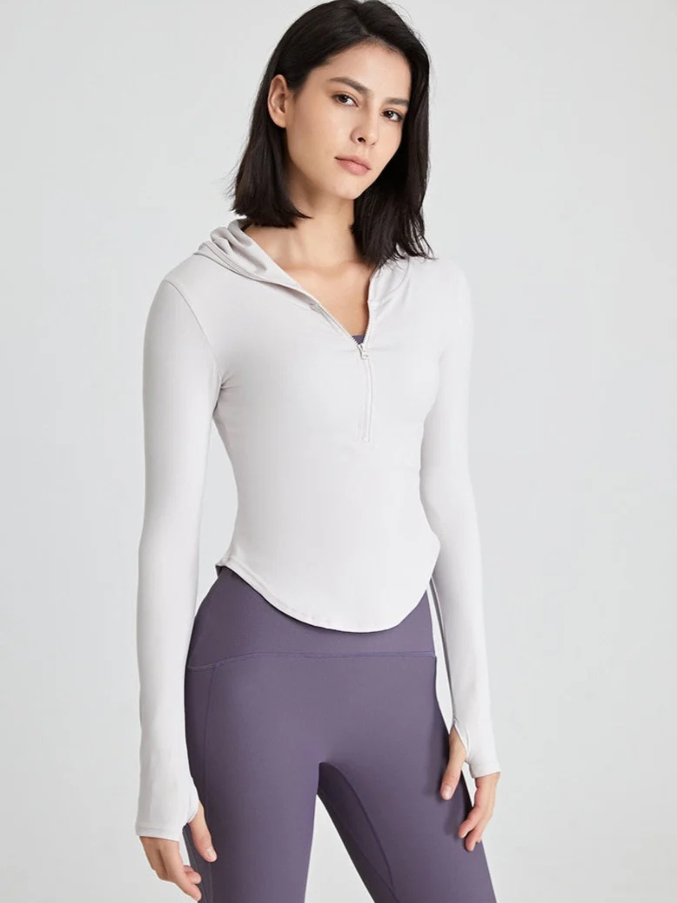 Blusa Fitness Manga Longa com Encaixe para Dedo