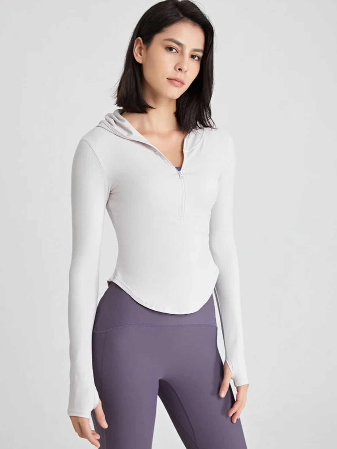 Blusa Fitness Manga Longa com Encaixe para Dedo