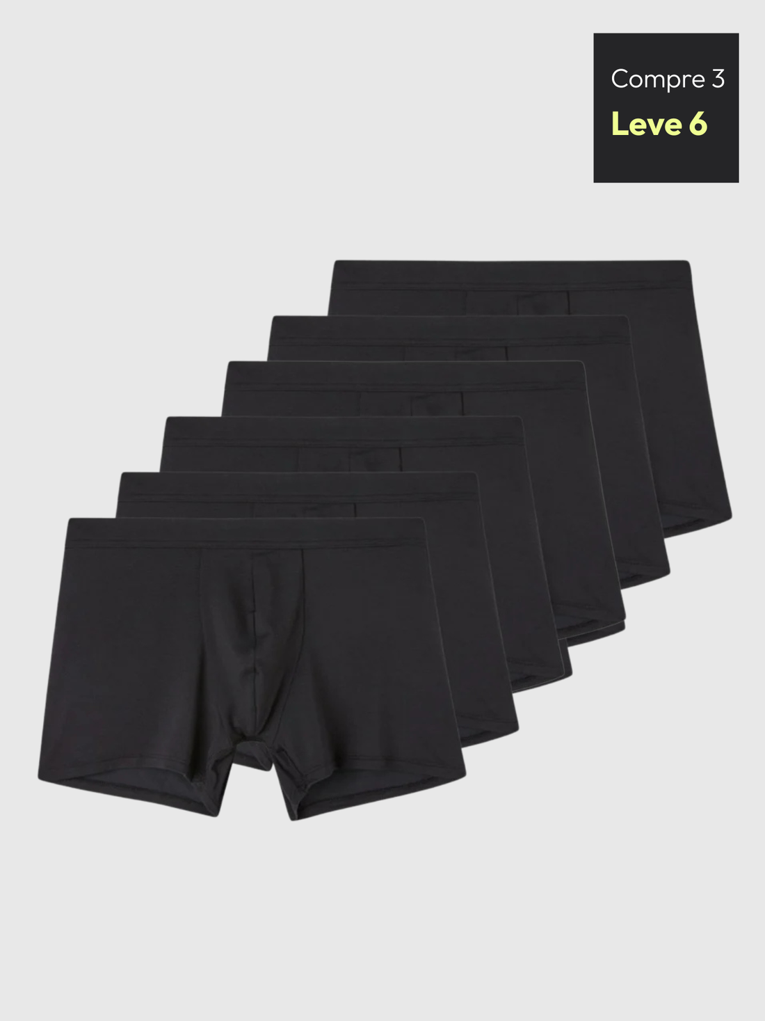 Kit 6x Cuecas Bamboo Fiber Performance - Toque Gelado Ultra Macio