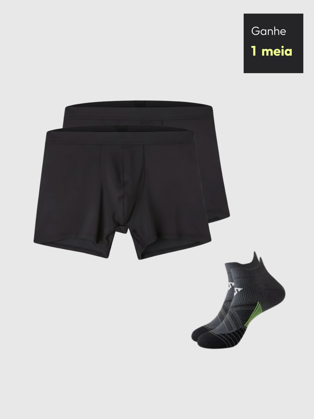 Kit 2x Cuecas Bamboo Fiber Performance + 1x Par de Meia Running