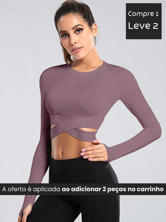 Cropped Manga Longa Move Act