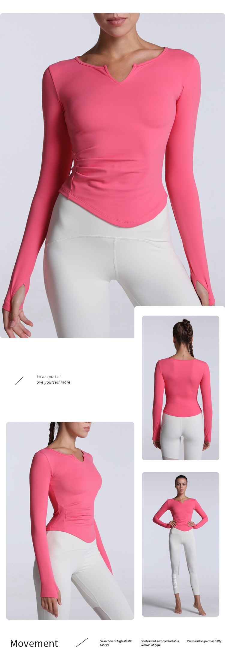 Blusa Manga Cumprida Gola V Move Act