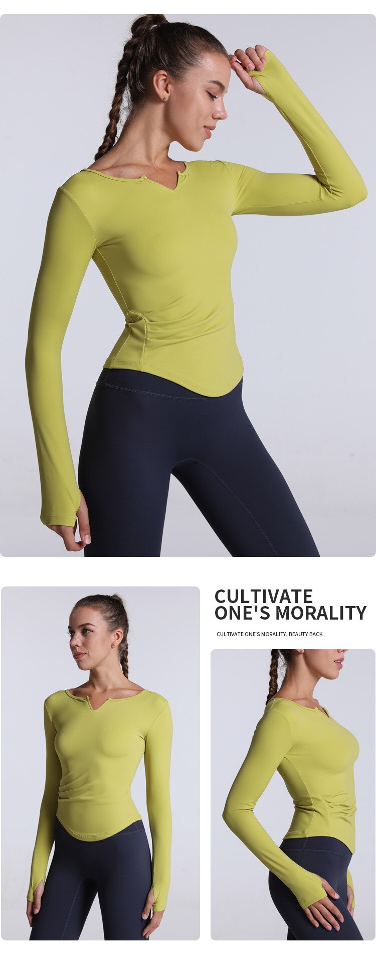 Blusa Manga Cumprida Gola V Move Act