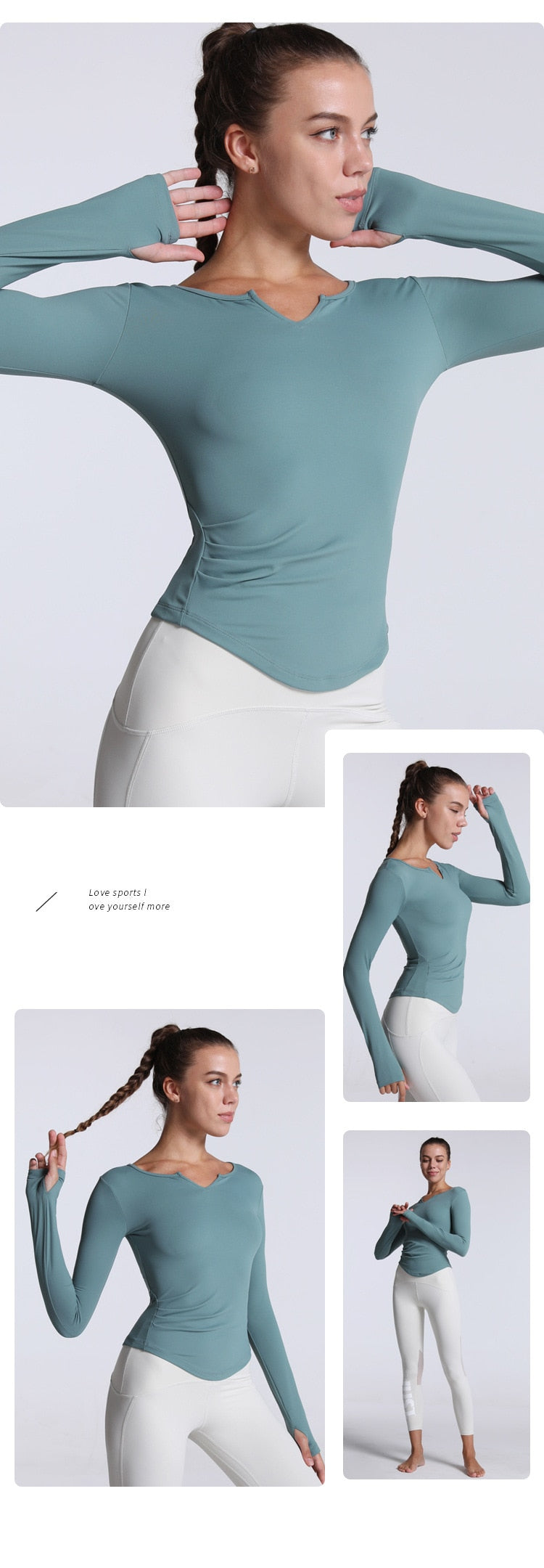 Blusa Manga Cumprida Gola V Move Act