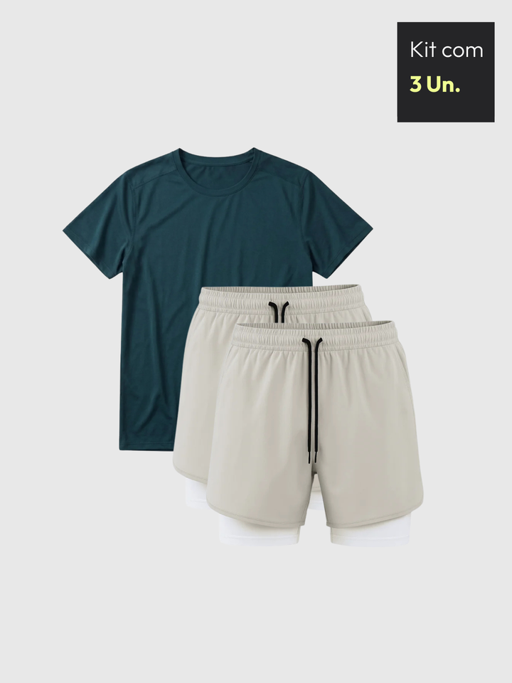 Kit Corrida Basic - 1x Camiseta MUVTOUCH™ + 2x Short Corrida