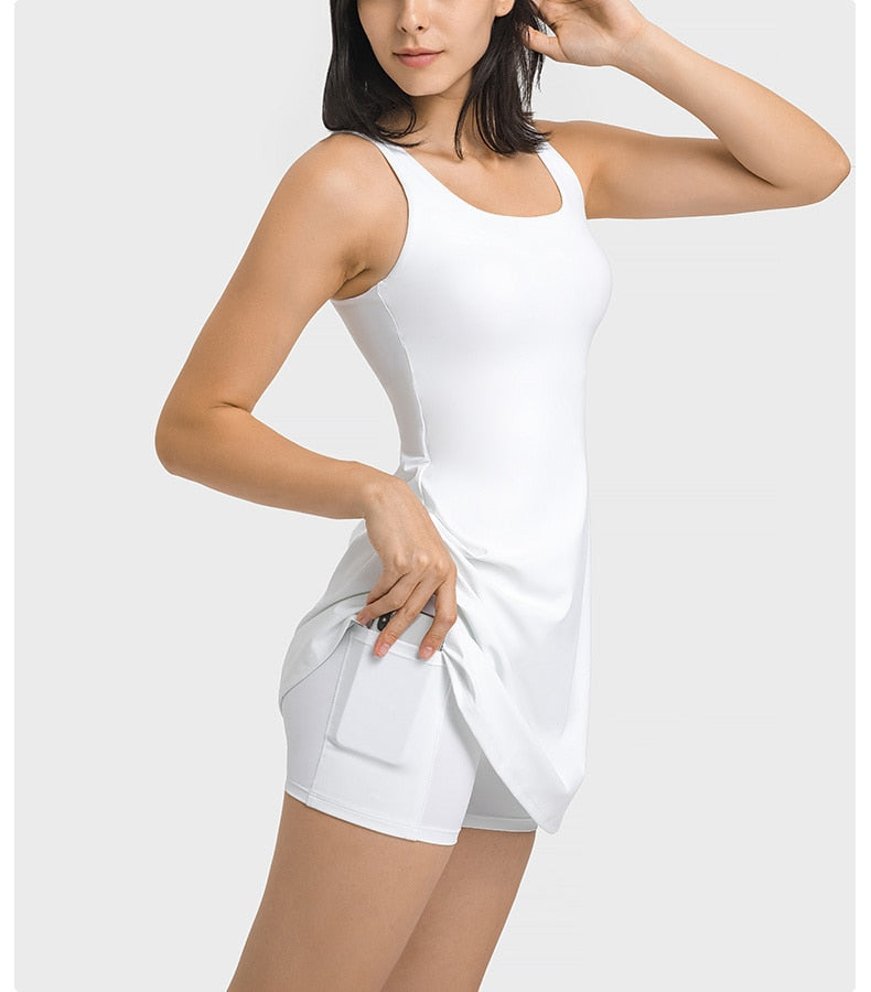 Vestido Beach Tennis com Short e Bolso Interno