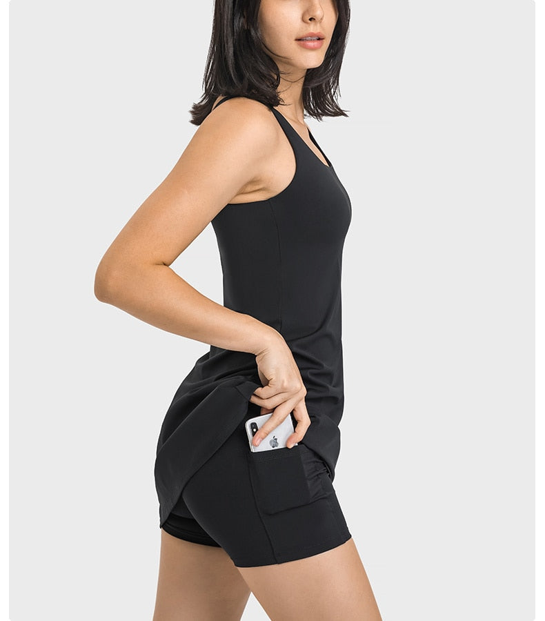 Vestido Sport - Short e Bolso Interno