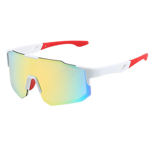 Flux Branco/Vermelho - Óculos de Sol para Corrida Ciclismo e Beach Tennis